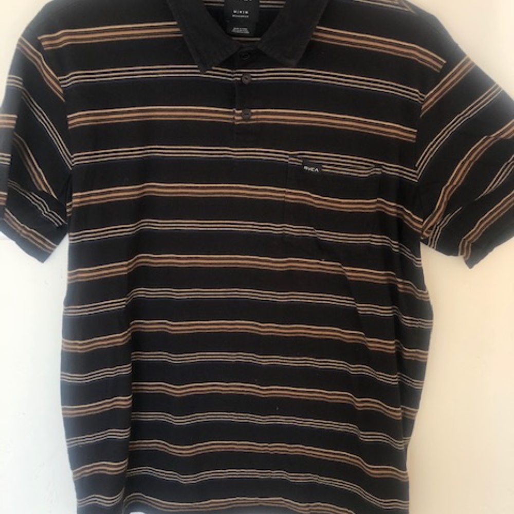 RVCA Polo Striped T shirt